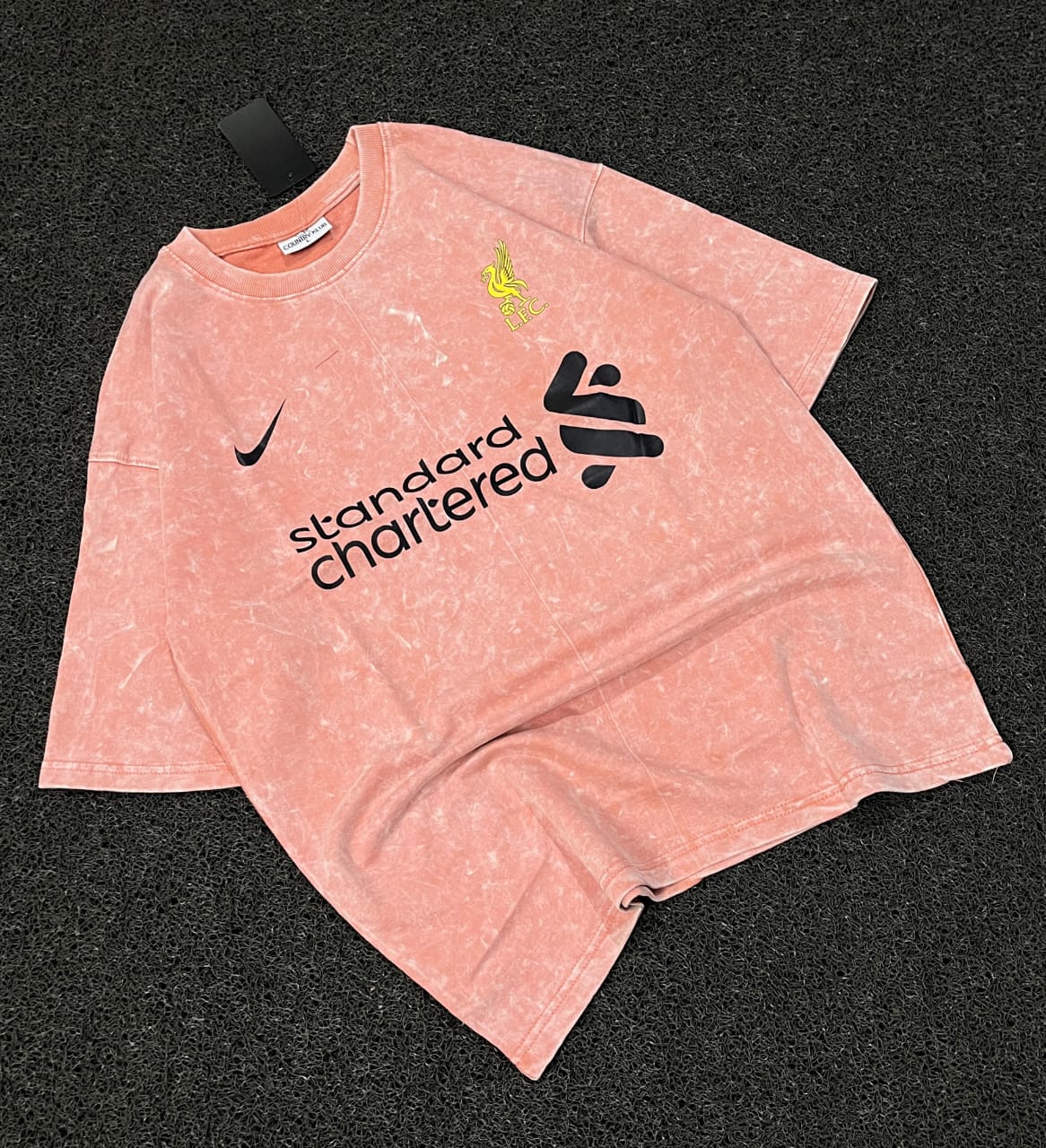 Liverpool Acid Wash Tee – Coral Flame give descriptions
