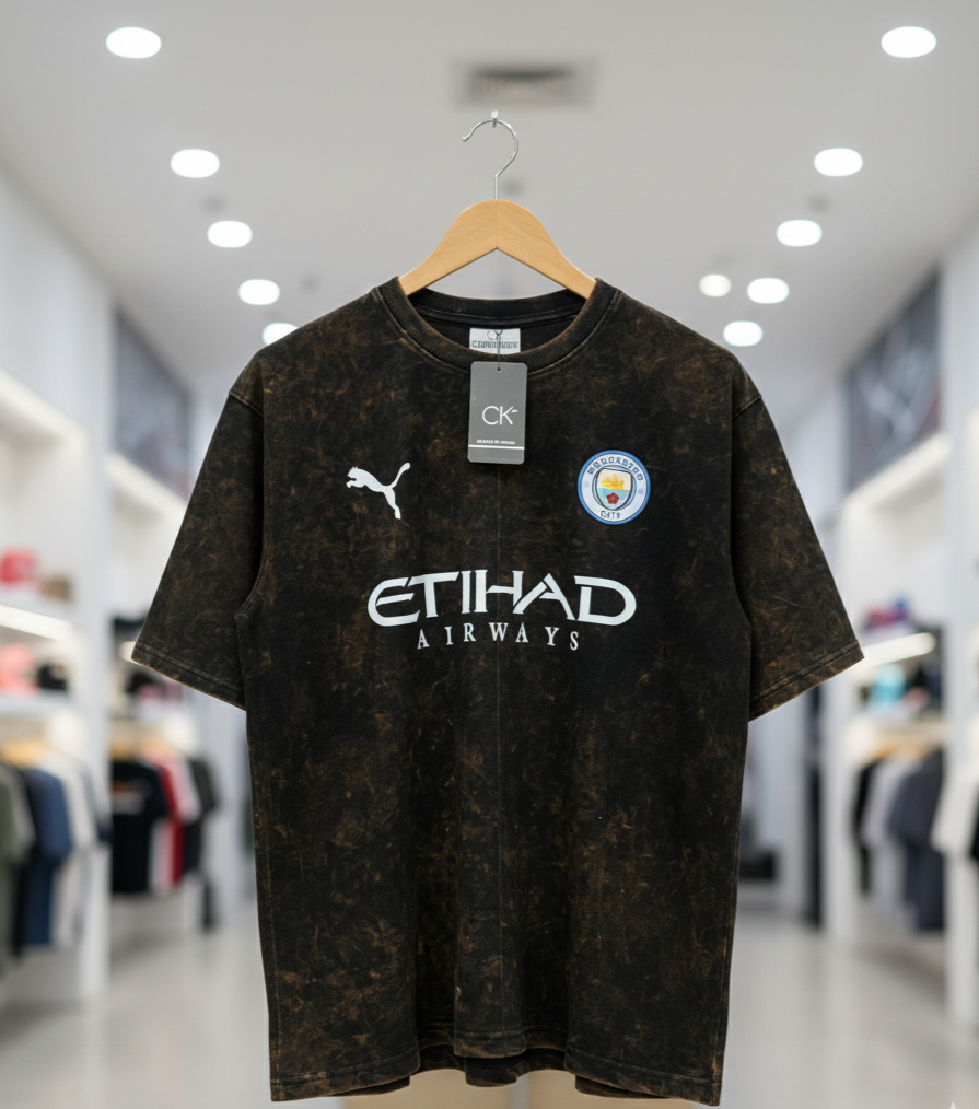 City Acid Wash Tee – Midnight Black