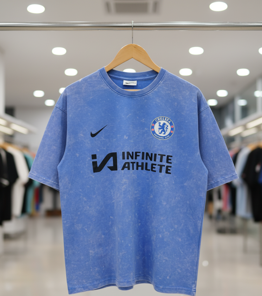 Chelsea Acid Wash Tee – Blue Storm